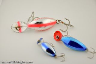Heddon Dowagiac Tadpolly Spook Lure Lot of 3 Diff Sizes and Colors