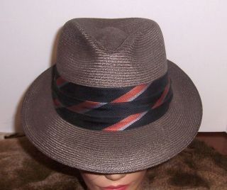 Vintage Dobbs Fifth Avenue New York Straw Fedora Hat 7 22 1 2 CIR EXC