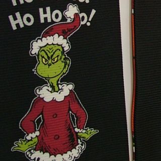 Dr Seuss 2 Sided Christmas Star Santa Claus Grinch HO HO HO Red Neck
