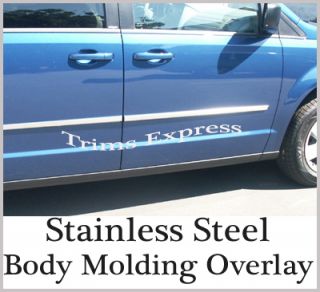 2010 2012 Dodge Grand Caravan Body Side Molding Trim Overlay Stainless