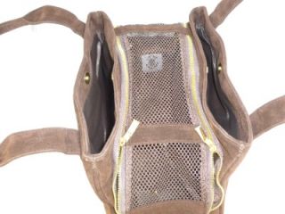 Designer Studded Faux Leather Small Dog Purse Carrier Brown NWT
