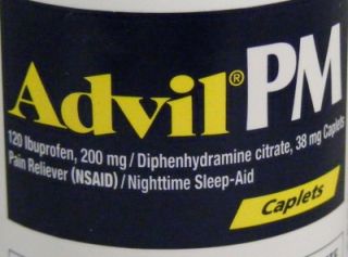 170 Caplets Advil PM 200mg Ibuprofen Pain Relief Plus Sleep Aid 2014