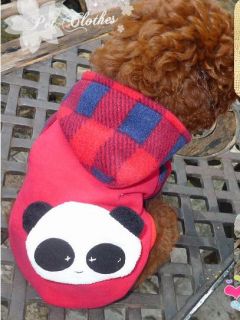 New Red Pet Dog Cat Clothes Knapsack Panda Dog Coat Apparel Pet