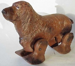 Antique Composite Dog Pull Toy Nice