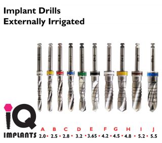 10 Drills with External Irrigation Dental Implant Implants Surgery