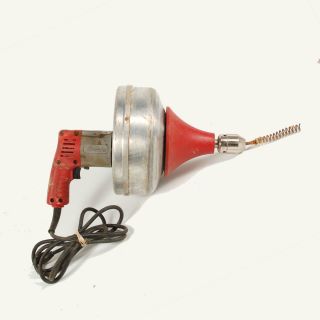  Heavy Duty Electric Snake Drain Cleaner Cat No 0566 1 And Metal Case