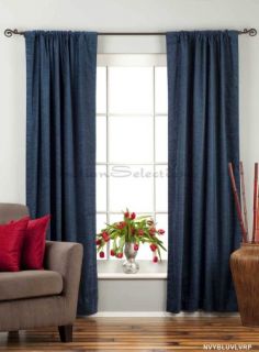 Navy Blue Rod Pocket Velvet Curtain / Drape / Panel   Custom Made