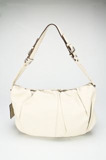 Dolce Gabbana Miss Curly Ivory Leather Shoulder Hobo Bag with Silver