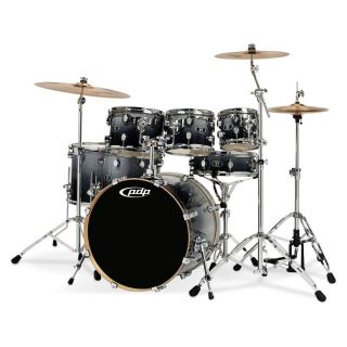 Pacific Drums DW X7 Shell Pack Maple Silver to Black Fade drumset
