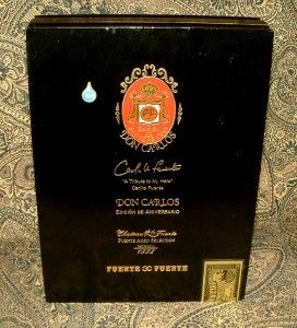 AN ELUSIVE DON CARLOS EDICION DE ANNIVERSARIO WOODEN CIGAR BOX FROM