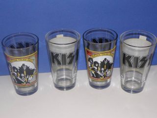 Set of Kiss hotter than hell Tokyo tour pint beer glasses New