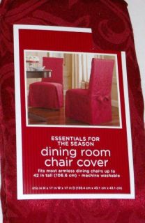 Rich Red Dining Room Chair Cover Brocade Slipcover