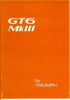1970 1971 1972 1973 Triumph GT6 MK3 Official Handbook