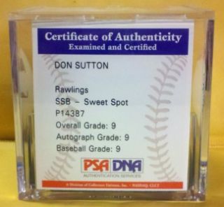 Don Sutton I KD Clemente Signed Baseball PSA 9 Autographed Auto