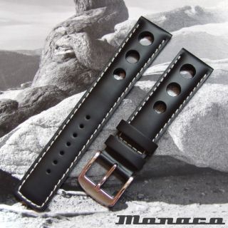 Rally Perforated Leather Watch Strap Monaco Calf