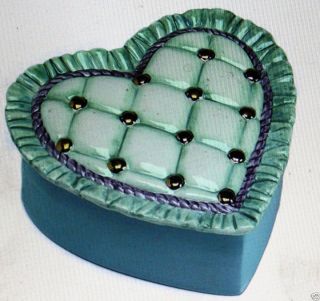  Bisque Tufted Heart Box Duncan Mold 98C U Paint Ready to Paint