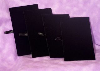  Lot of 4 Black Velvet Display Boards Inserts