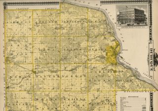 Dubuque County Iowa Dubuque City Street Maps Back to Back 1875 Item