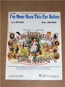 1972 Dudley Moore Peter Sellers Movie Alice in Wonderland Sheet Music
