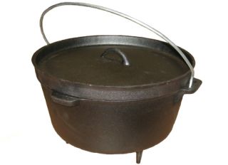 25L DUTCH OVEN CAST IRON BUSHCRAFT CAMPING COOKING POT BRAND NEW