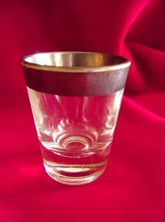 Dorothy Thorpe Sterling Silver Band Crystal Shot Glass