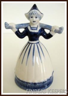Daic Delft Blue Handpainted Dutch Girl Milk Maiden Figurine Yoke