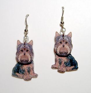 Yorkshire Terrier Dog Jewelry Dimensional Earrings Cute