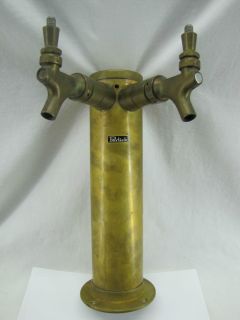 Perlick Vintage Brass Double Faucet Tower Beer Tap Fast USA Shipper
