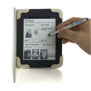  Leather Folio Cover for 6 Barnes Noble Nook Touch eBook Reader