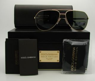 Dolce Gabbana Gold Limited Edition Sunglass 2073K New