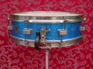 1960s Ludwig Downbeat Blue Sparkle Snare Drum Lot A42