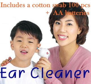 Children Ear Wax Cleaner Wax Vacuum Removal cleaners+Cotton swab