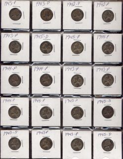 105 Old US Coin 35 Silver War Nickles Collection $5 25 Face Lot