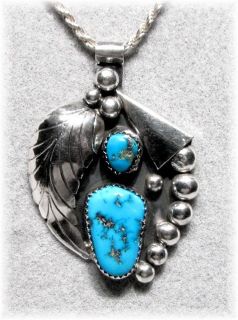   Native Navajo Indian Rare Dry Creek Turquoise 925 Silver Pendant