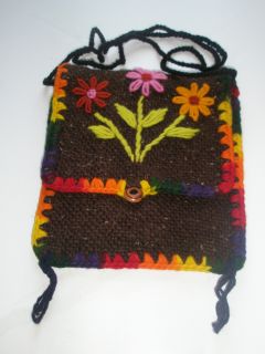 Handmade Multiclor Shoulder Bag Ethnic Ornament Ecuador
