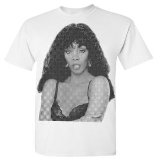 Donna Summer Half Toned White T Shirt Oversize Print Tribute Tee T