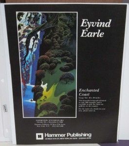 Eyvind Earle Exhibition Art Ad 1980 Enchanted Coast Limited Edition