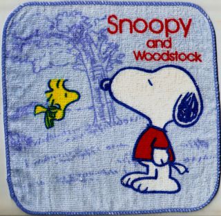 Snoopy Woodstock Tree Washcloth Handkerchief SM Towel