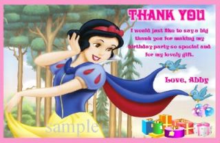 custom princess snow white invitations or thank yous