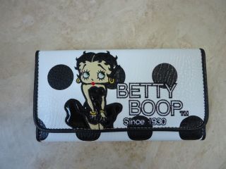 NEW LICENSED BETTY BOOP Polka Dot WALLET for a Tote handbag WHITE