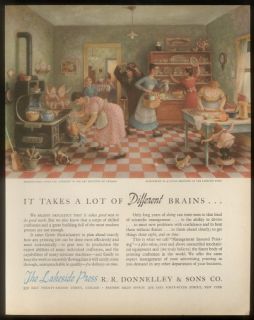 1941 Doris Lee Thanksgiving Art Lakeside Press Print Ad