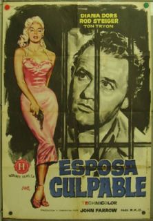 HB02 The Unholy Wife Diana Dors Orig 1sh Poster Spain