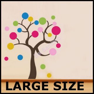 LARGE SIZE POLKA DOT SPOT TREE Removable Wall Stickers Decals Kids