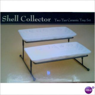 Dennis East Shell Collector Two Tier Ceramic Tray Set