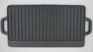 NEW CAST IRON TWO BURNER DOUBLE SIDED REVERSIBLE GRILL GRIDDLE