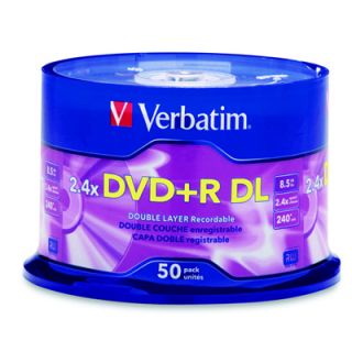 Verbatim 96577 DVD R DL Dual Layer Media 2 4X 8 5GB 50 PK Branded