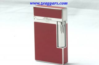 St Dupont Red Lacquer and Palladium Ligne 2 Lighter 16396