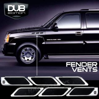 Dub Chrome Blk Fender Side Vent Ports Chrysler 300 300C