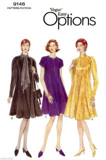  Loose Fit Flared Dress in 2 Lengths Scarf Easy Sewing Pattern