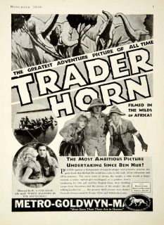 1930 Ad Trader Horn Harry Carey Duncan Renaldo Edwina Booth Elephant
